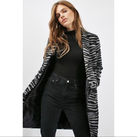 Topshop Zebra Print Coat - Picture 2 of 2